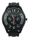 Men's Round Sports Watch with White Numbers and Black Silicone Band (OEM) (BULK) Men's Round Sports Watch with White Numbers and Black Silicone Band (OEM) (BULK)